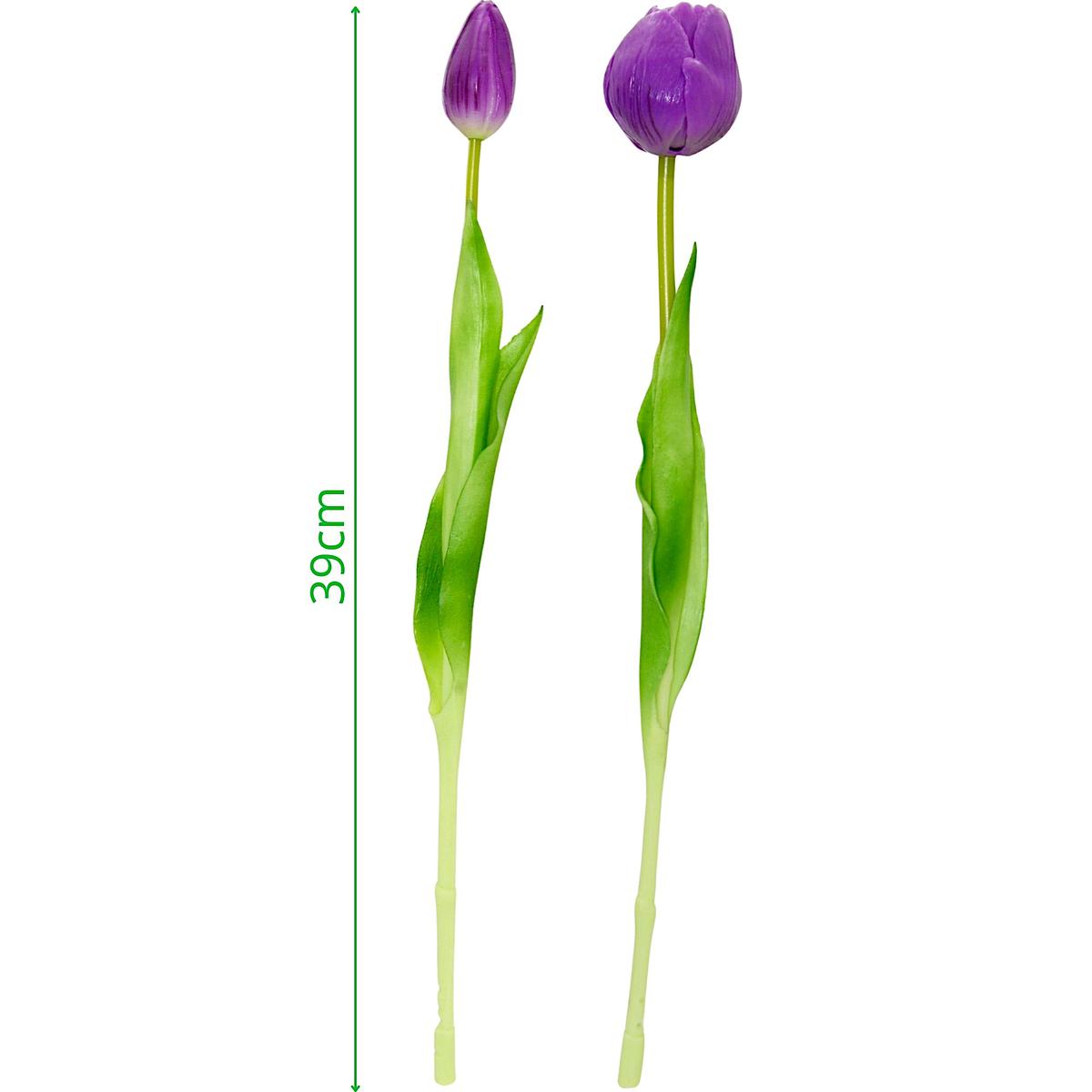 5 Bijūnų Puokštė Violetinės Tulpės 39 Cm Kaip Gyva Pavasario Puošmena