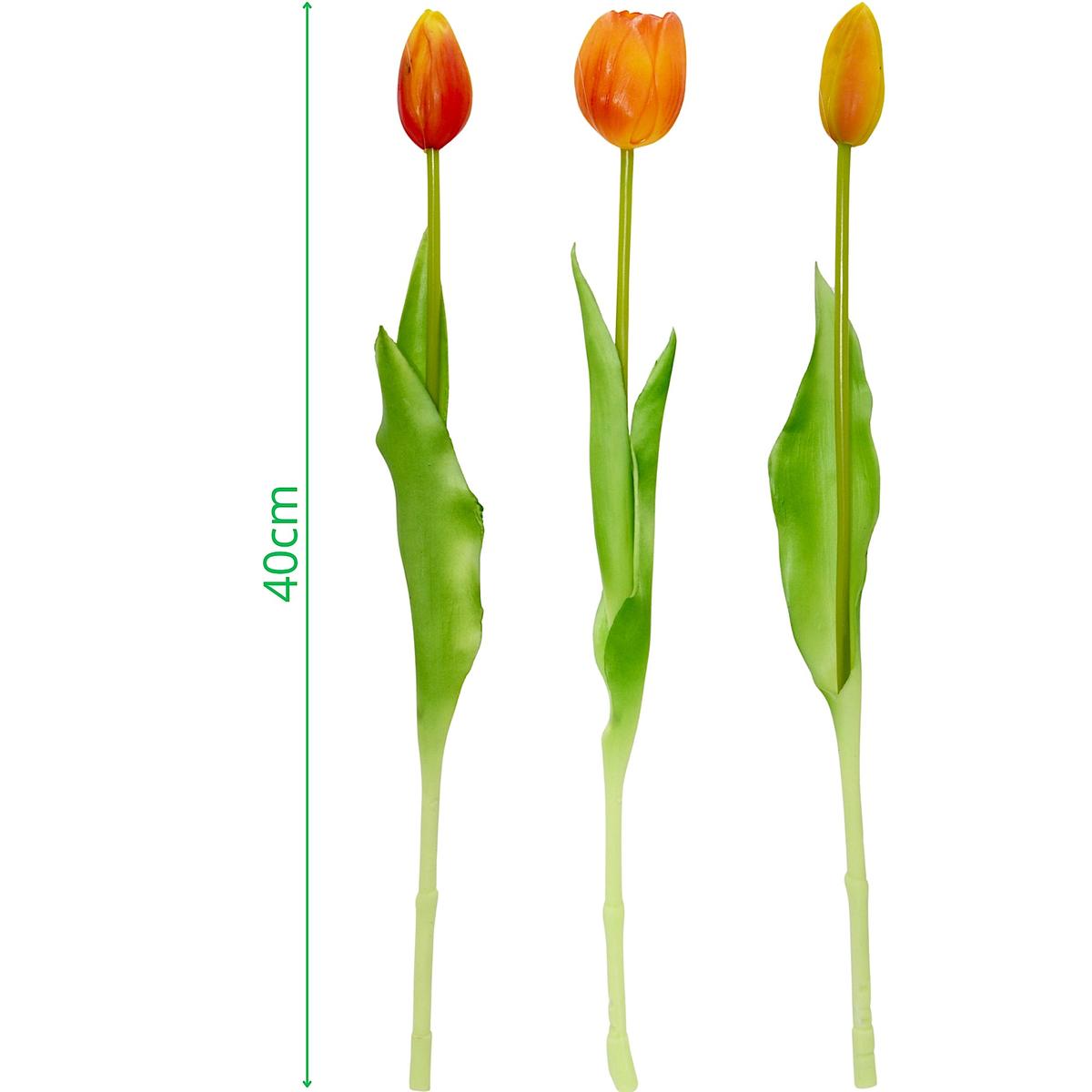 5 Oranžinių Tulpių Puokštė 39 Cm Kaip Gyva Pavasario Puošmena