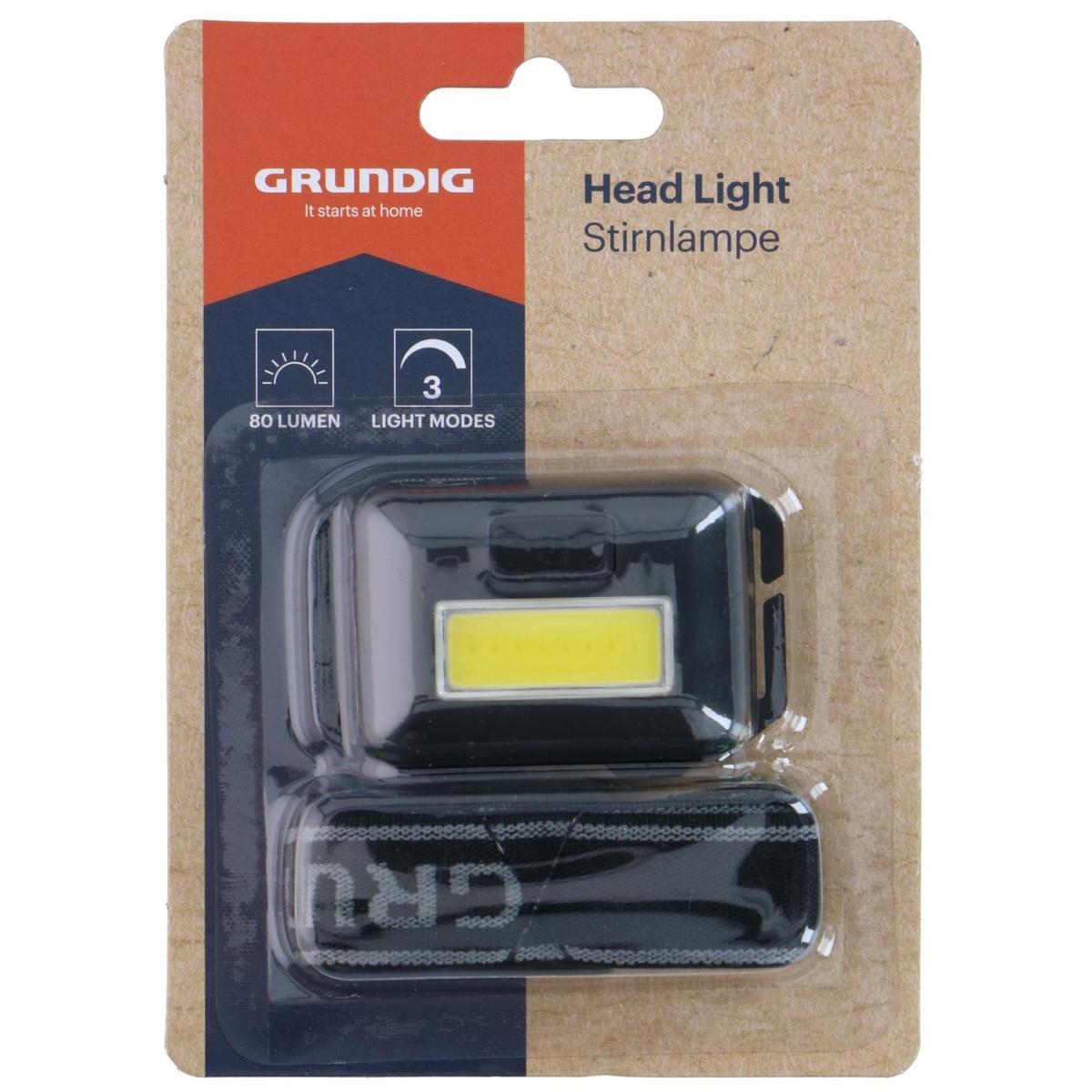 Led Cob Turistinis Priekinis žibintas Grundig - Juodas