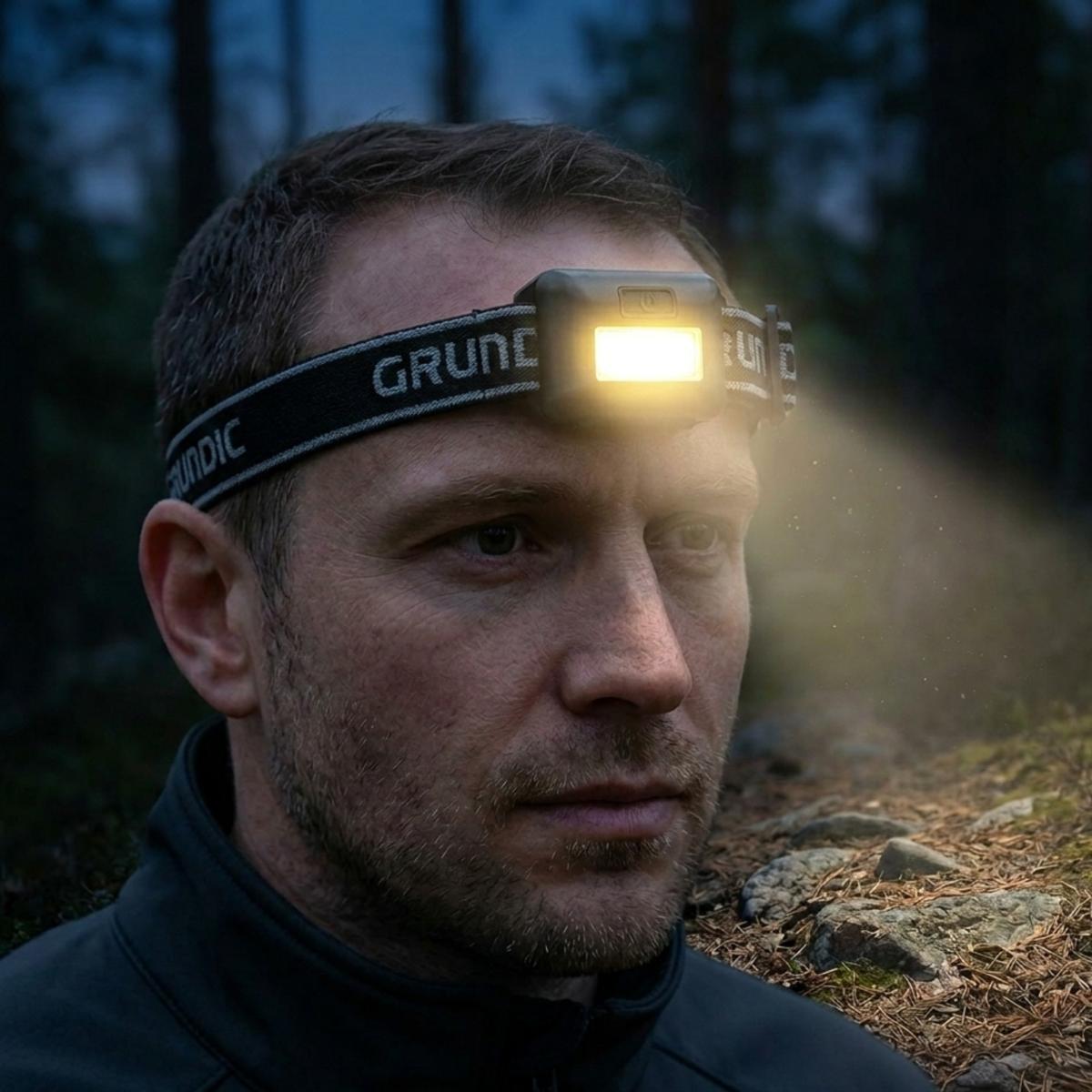 Led Cob Turistinis Priekinis žibintas Grundig - Juodas