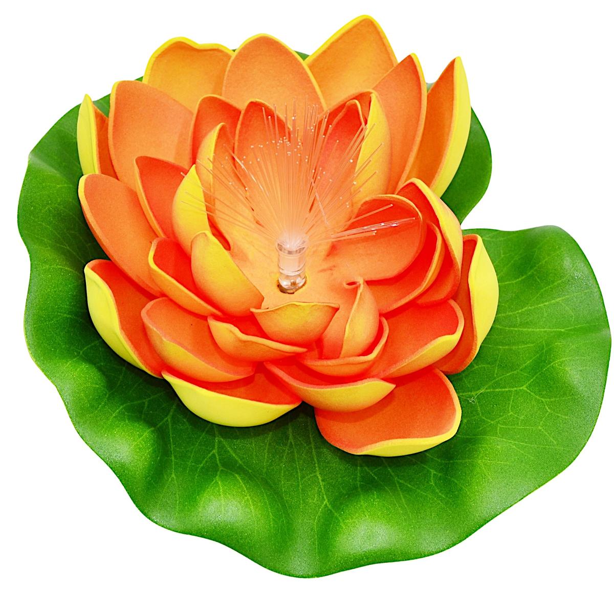 Saulės Vandens Lelijų Lempa 17 Cm Oranžinė