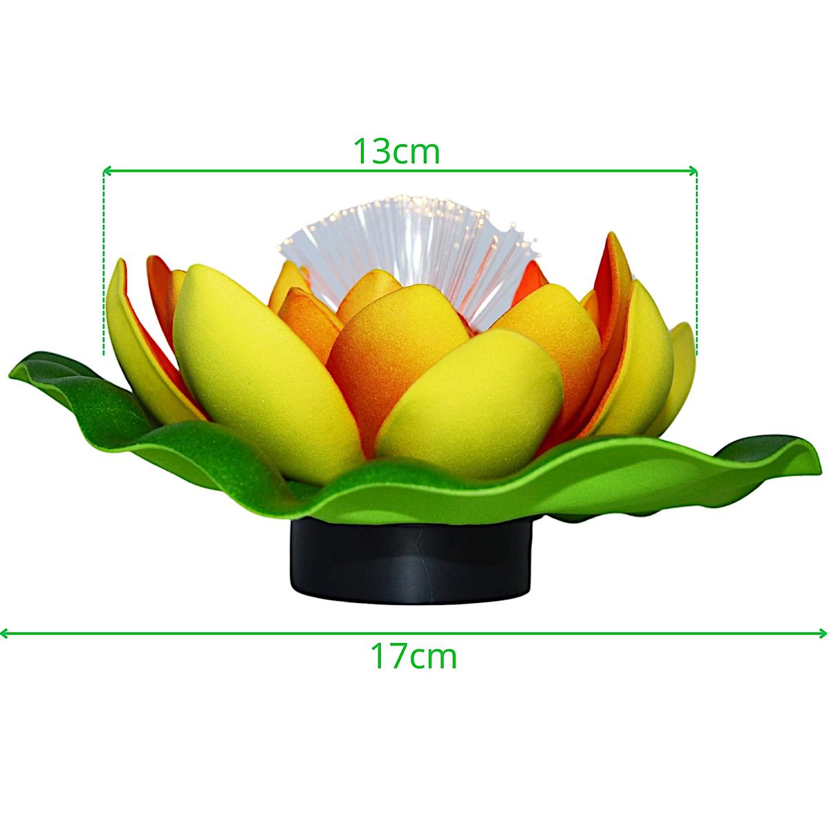 Saulės Vandens Lelijų Lempa 17 Cm Oranžinė