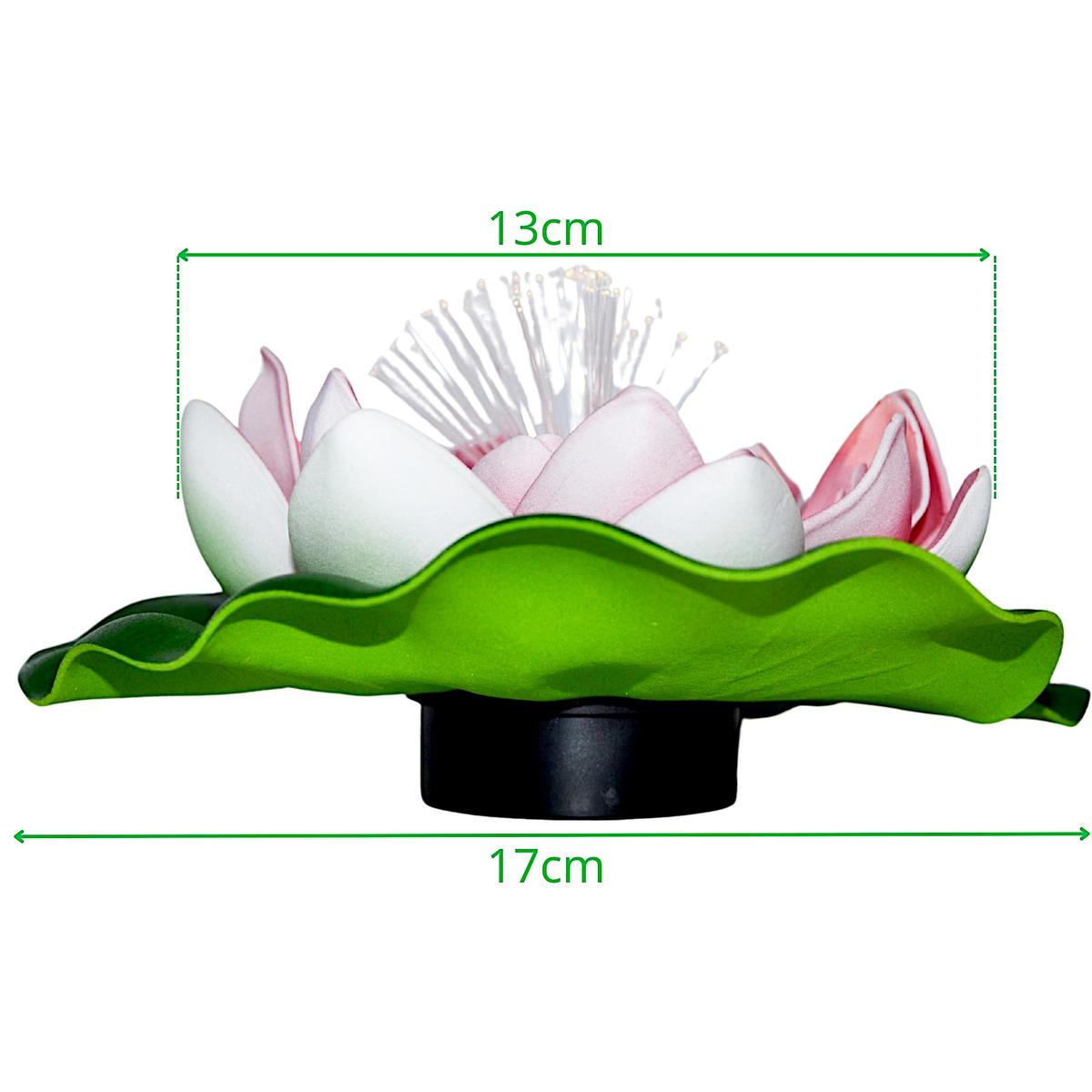 Saulės Vandens Lelijų Lempa 17 Cm Rožinė