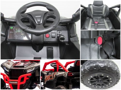 Kawasaki Teryx Red 4x4 Eva Leather Rc Baterija Ličio Jonų Automobilis