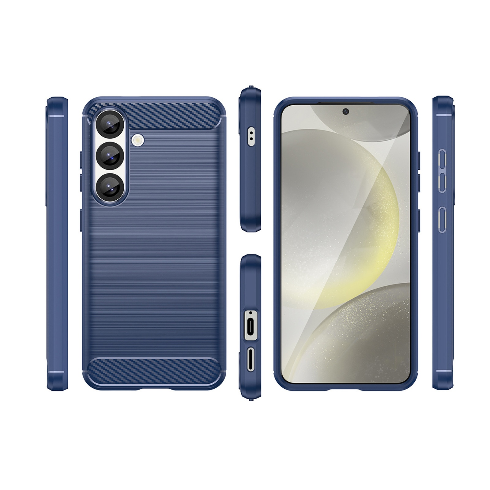 Silikoninė įmautė "samsung Galaxy S25 Carbon Case" - Mėlyna