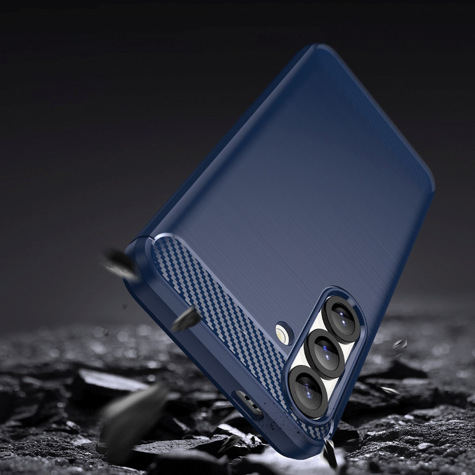 Silikoninė įmautė "samsung Galaxy S25 Carbon Case" - Mėlyna