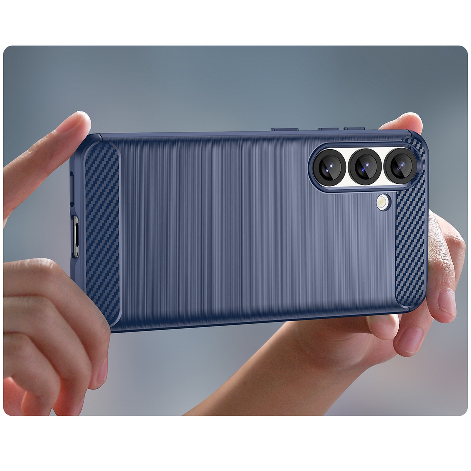 Silikoninė įmautė "samsung Galaxy S25 Carbon Case" - Mėlyna