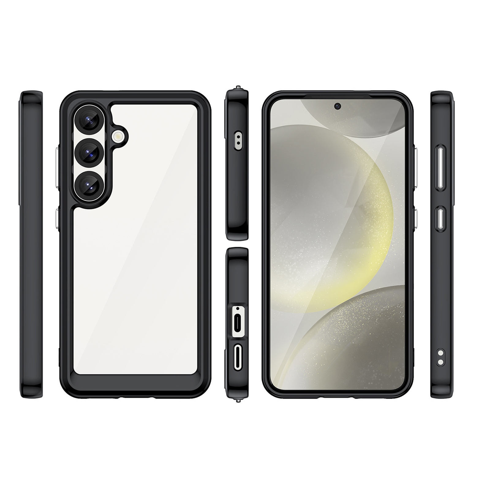 Silikoninė įmautė Su Geliniu Rėmeliu, Skirta "samsung Galaxy S25 Outer Space Case" - Juoda