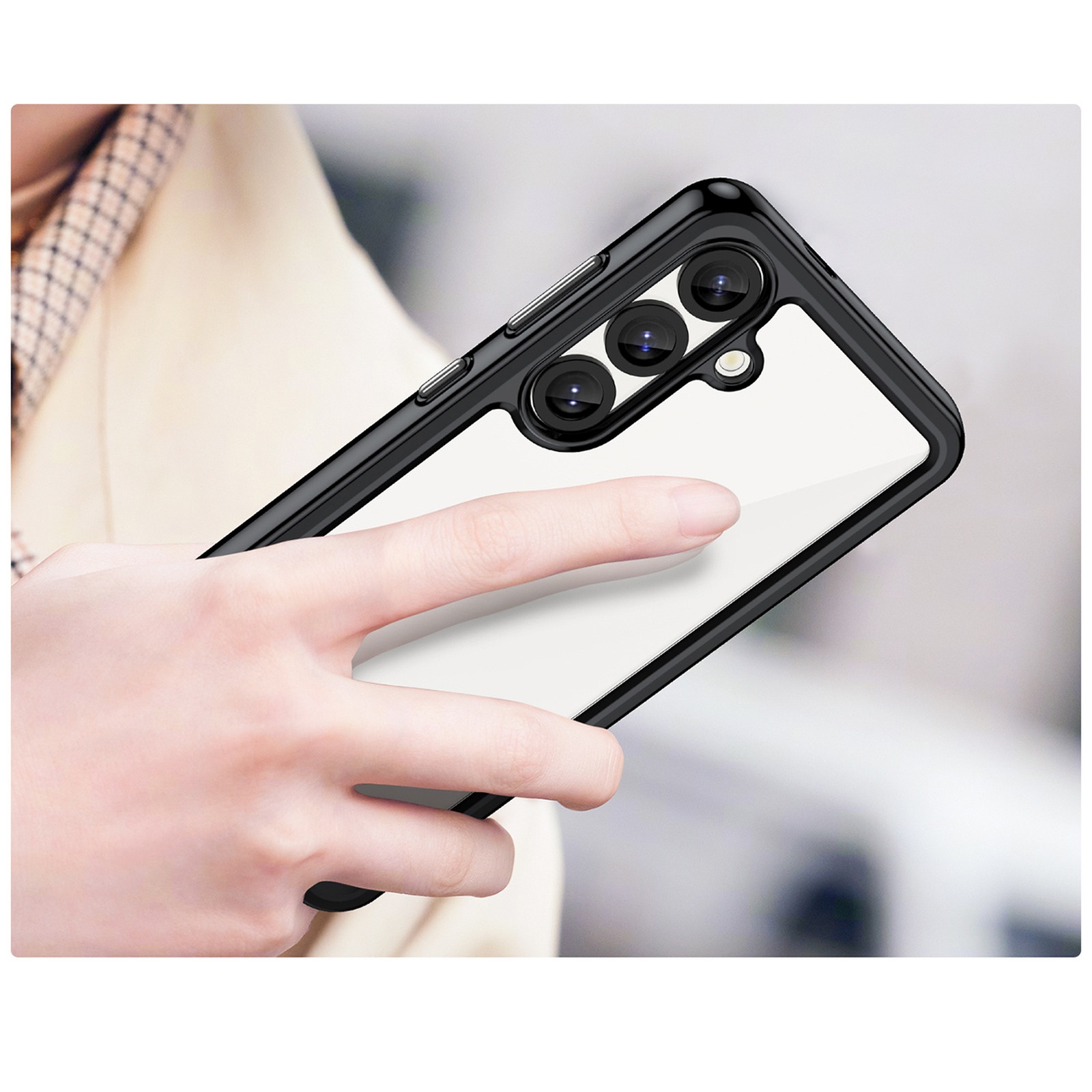 Silikoninė įmautė Su Geliniu Rėmeliu, Skirta "samsung Galaxy S25 Outer Space Case" - Juoda