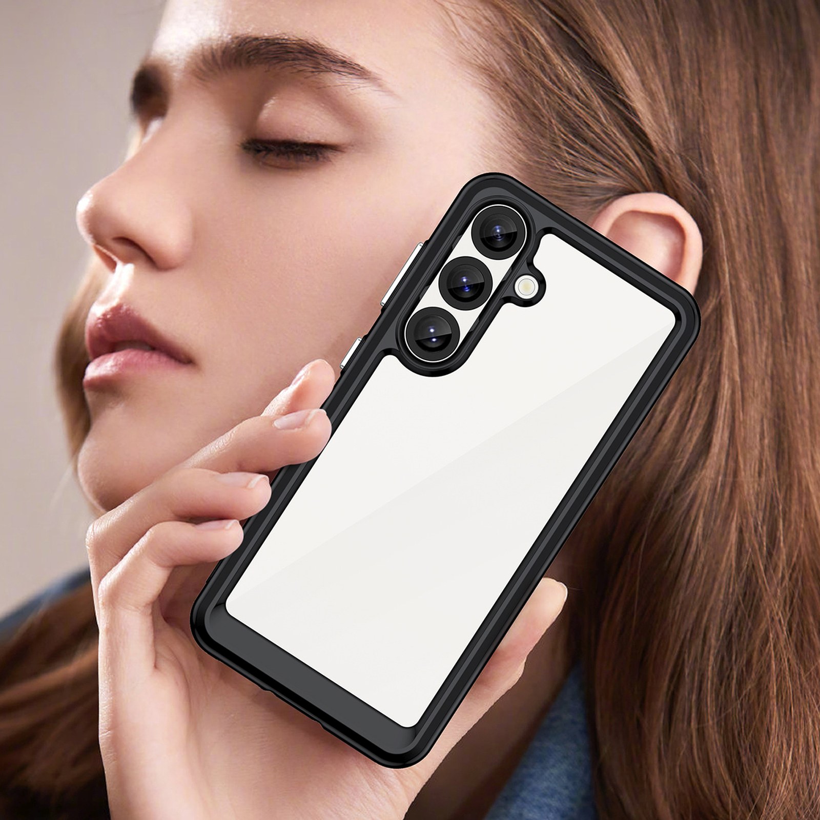 Silikoninė įmautė Su Geliniu Rėmeliu, Skirta "samsung Galaxy S25 Outer Space Case" - Juoda