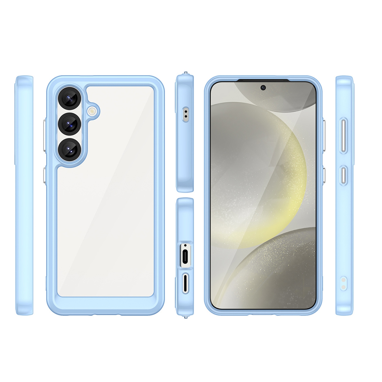 Silikoninė įmautė Su Geliniu Rėmeliu "samsung Galaxy S25 Outer Space Case" - Mėlyna