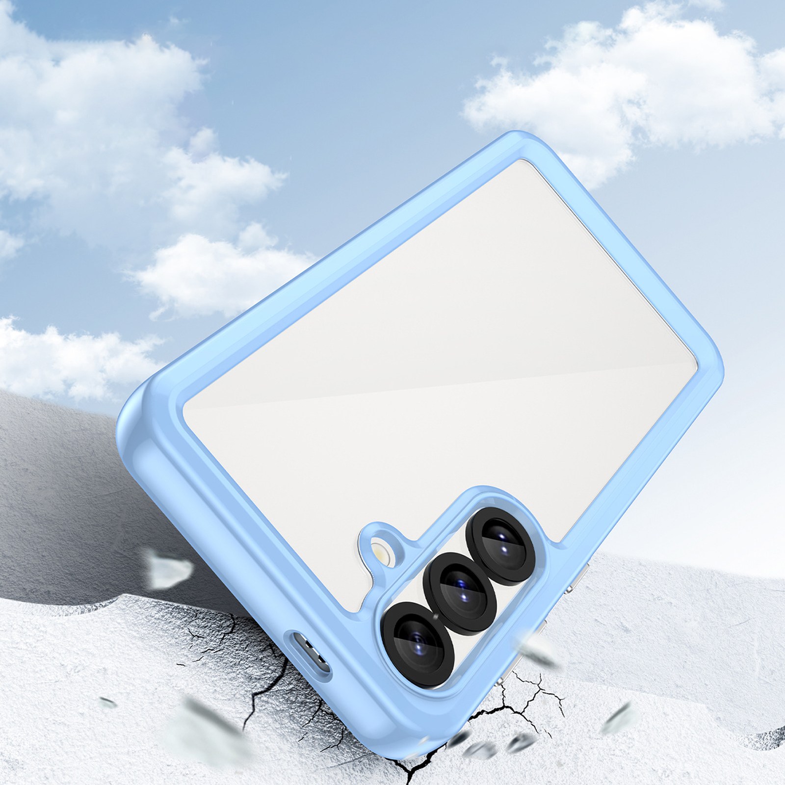 Silikoninė įmautė Su Geliniu Rėmeliu "samsung Galaxy S25 Outer Space Case" - Mėlyna