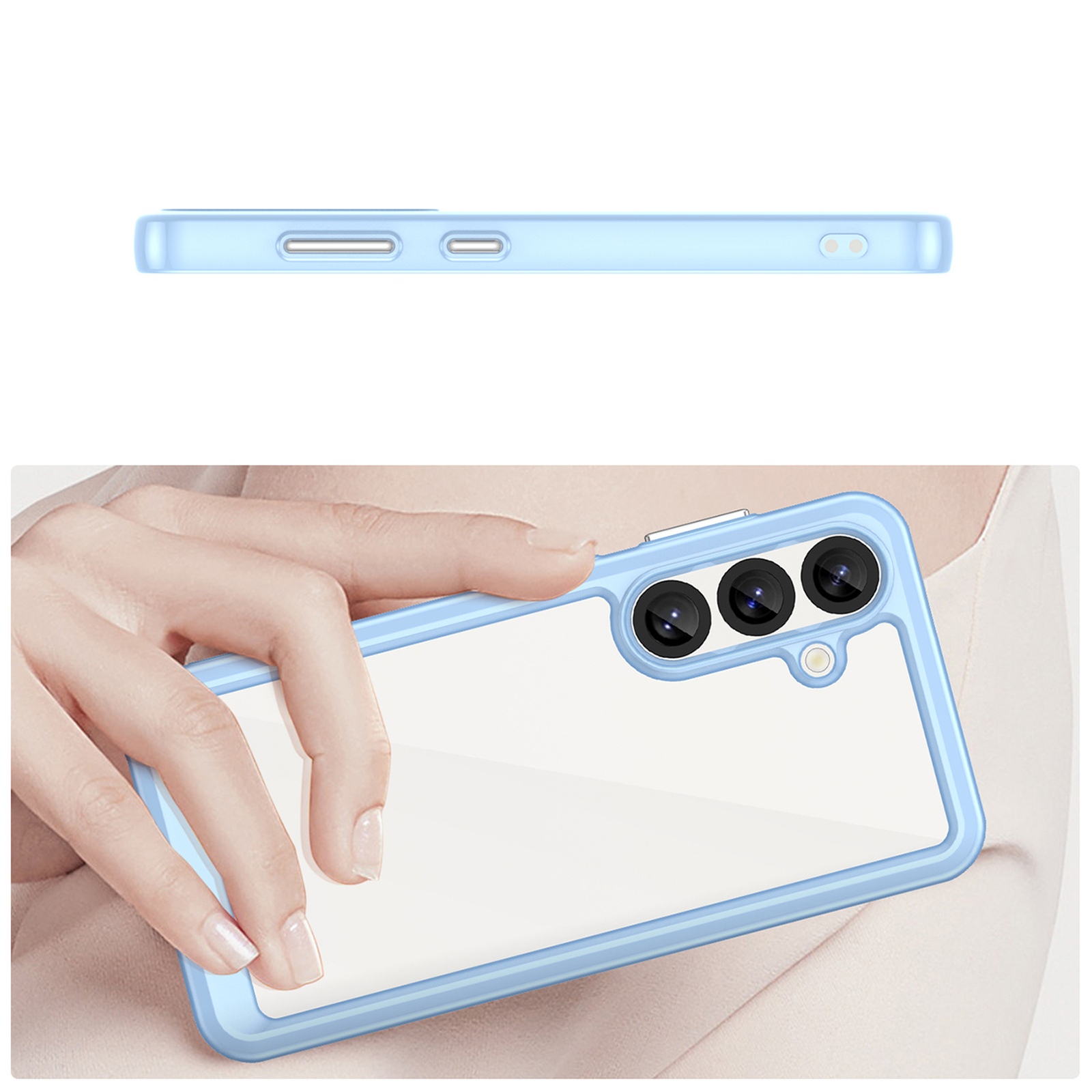 Silikoninė įmautė Su Geliniu Rėmeliu "samsung Galaxy S25 Outer Space Case" - Mėlyna
