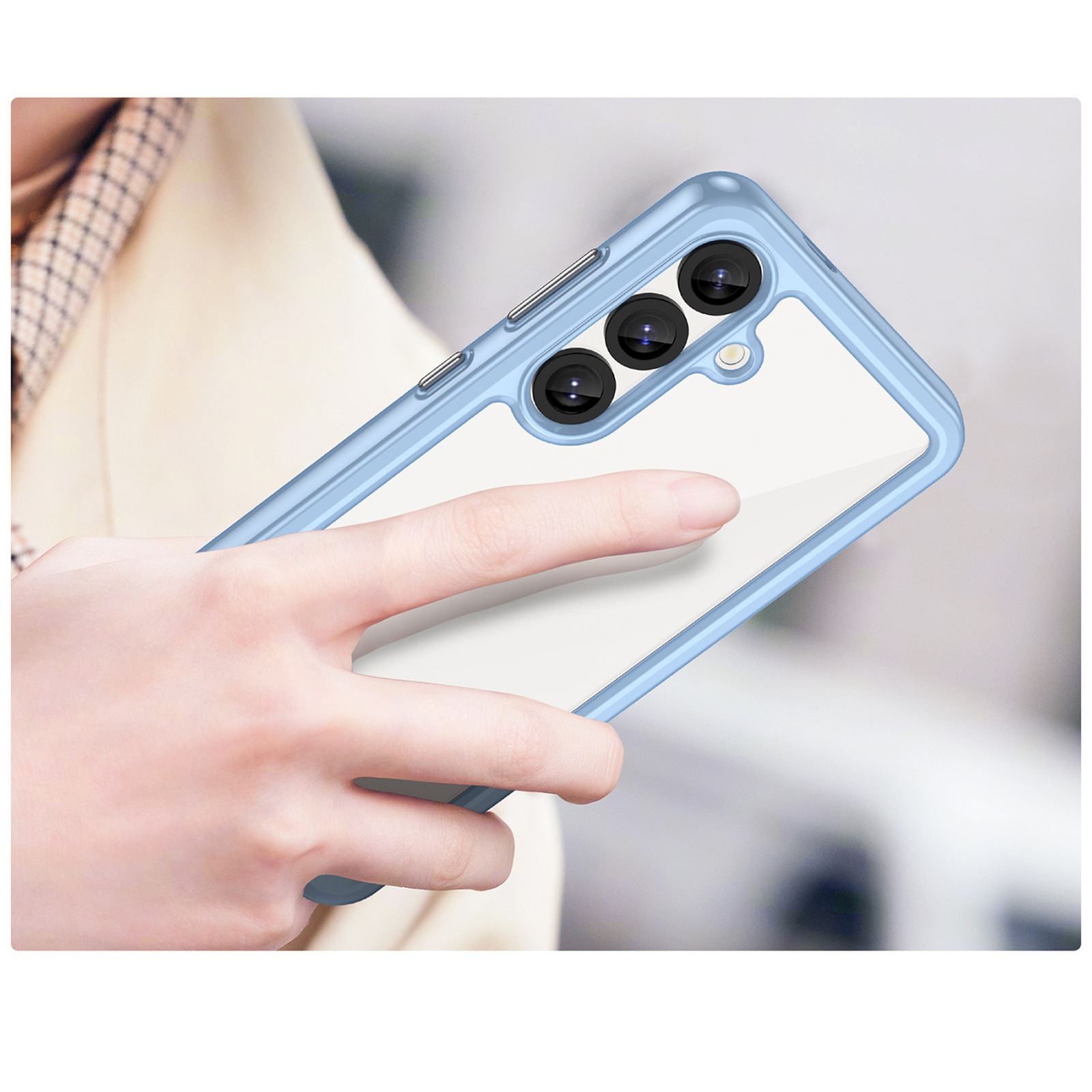 Silikoninė įmautė Su Geliniu Rėmeliu "samsung Galaxy S25 Outer Space Case" - Mėlyna