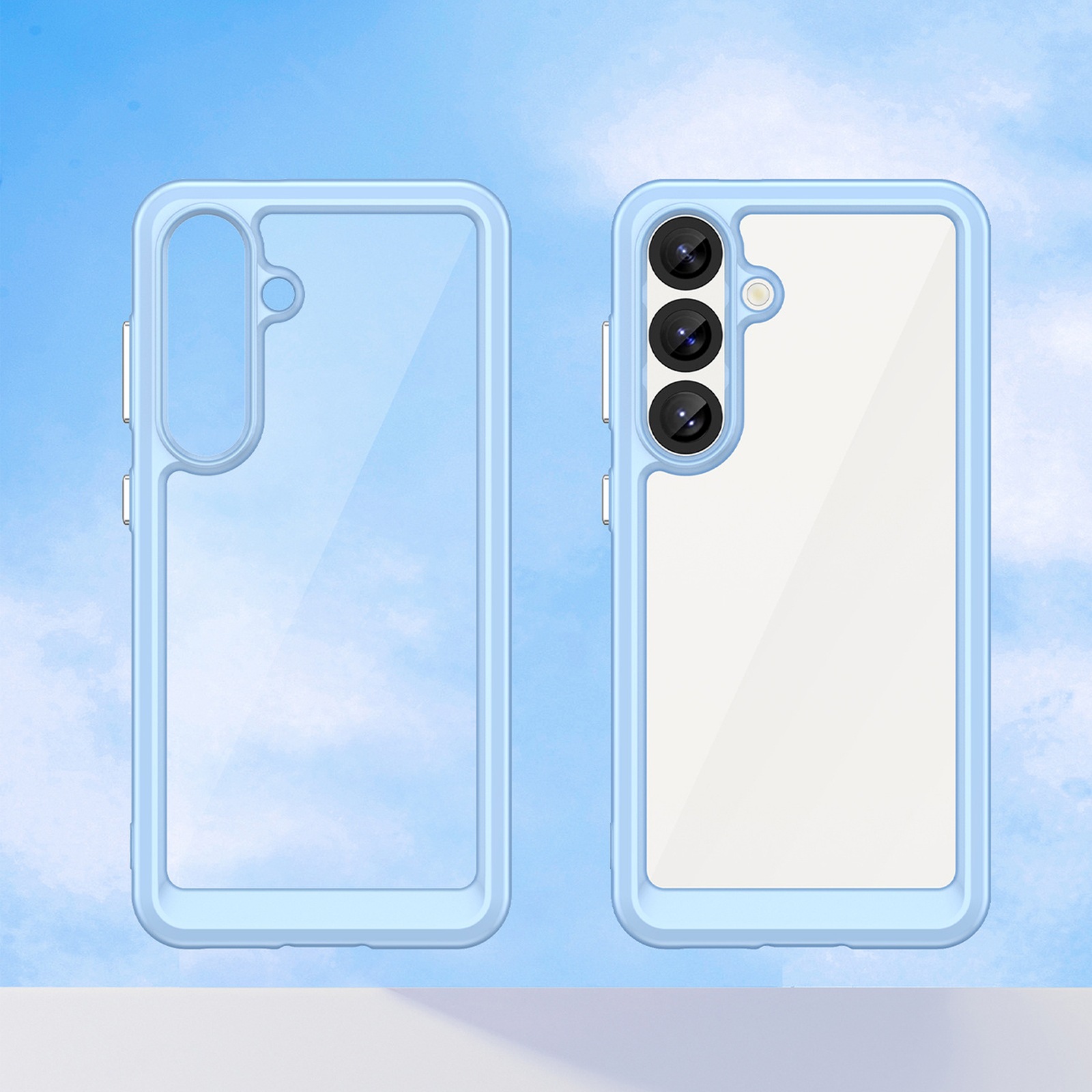 Silikoninė įmautė Su Geliniu Rėmeliu "samsung Galaxy S25 Outer Space Case" - Mėlyna