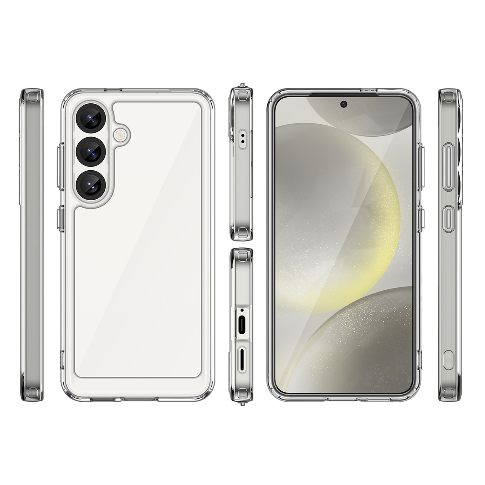 Silikoninė įmautė Su Geliniu Rėmeliu "samsung Galaxy S25 Outer Space Case" - Skaidri