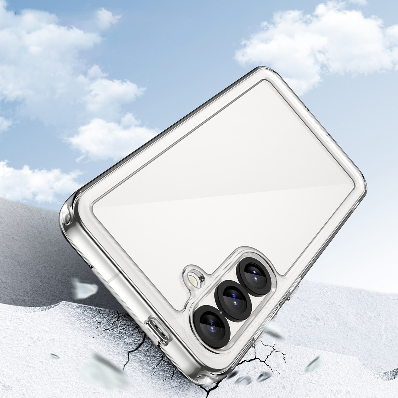 Silikoninė įmautė Su Geliniu Rėmeliu "samsung Galaxy S25 Outer Space Case" - Skaidri