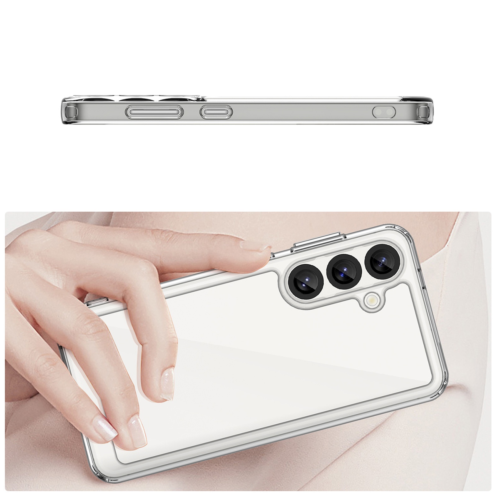 Silikoninė įmautė Su Geliniu Rėmeliu "samsung Galaxy S25 Outer Space Case" - Skaidri