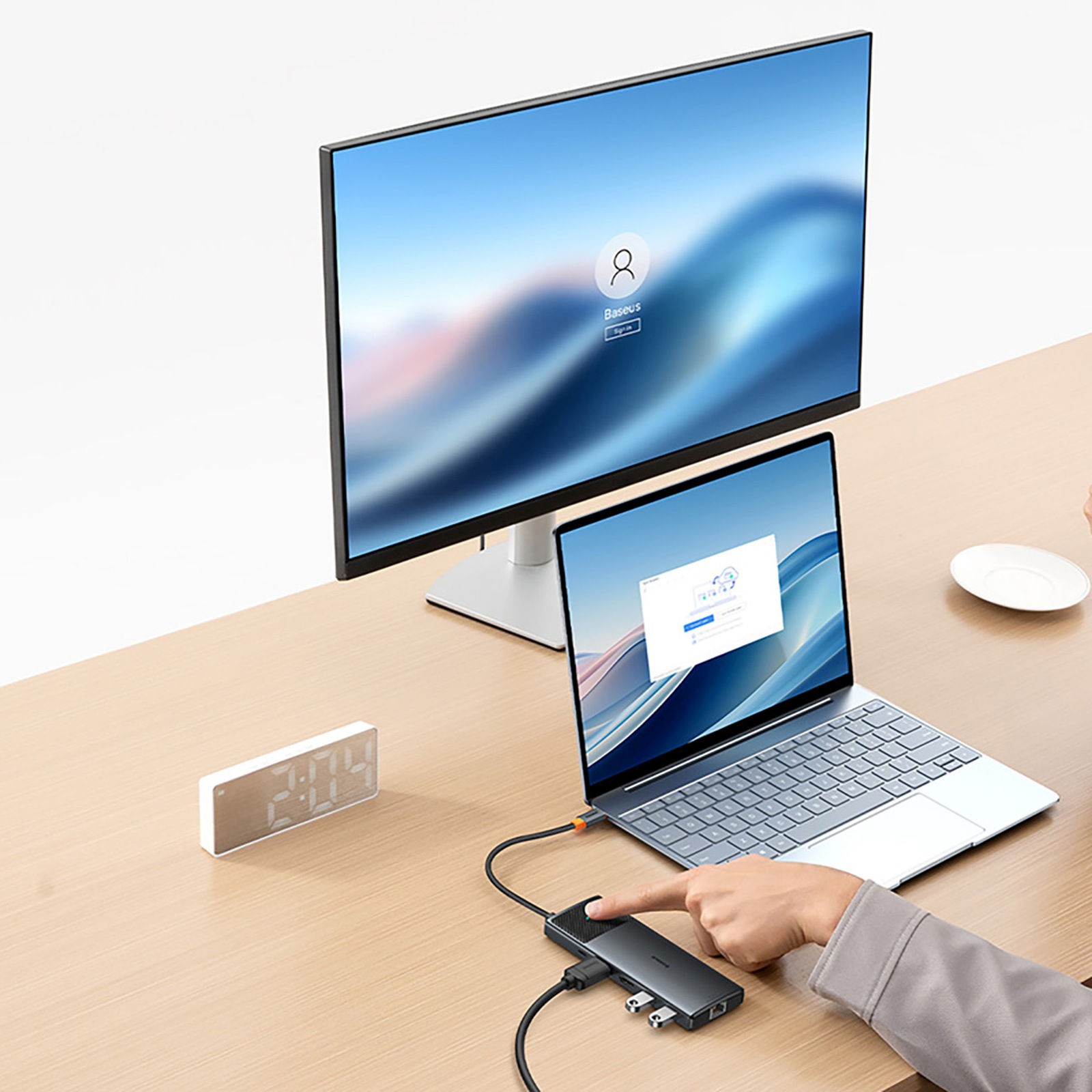 Hub Adapteris 10in1 Hdmi Usb-a Usb-c Rj45 Sd Tf - Pilkas