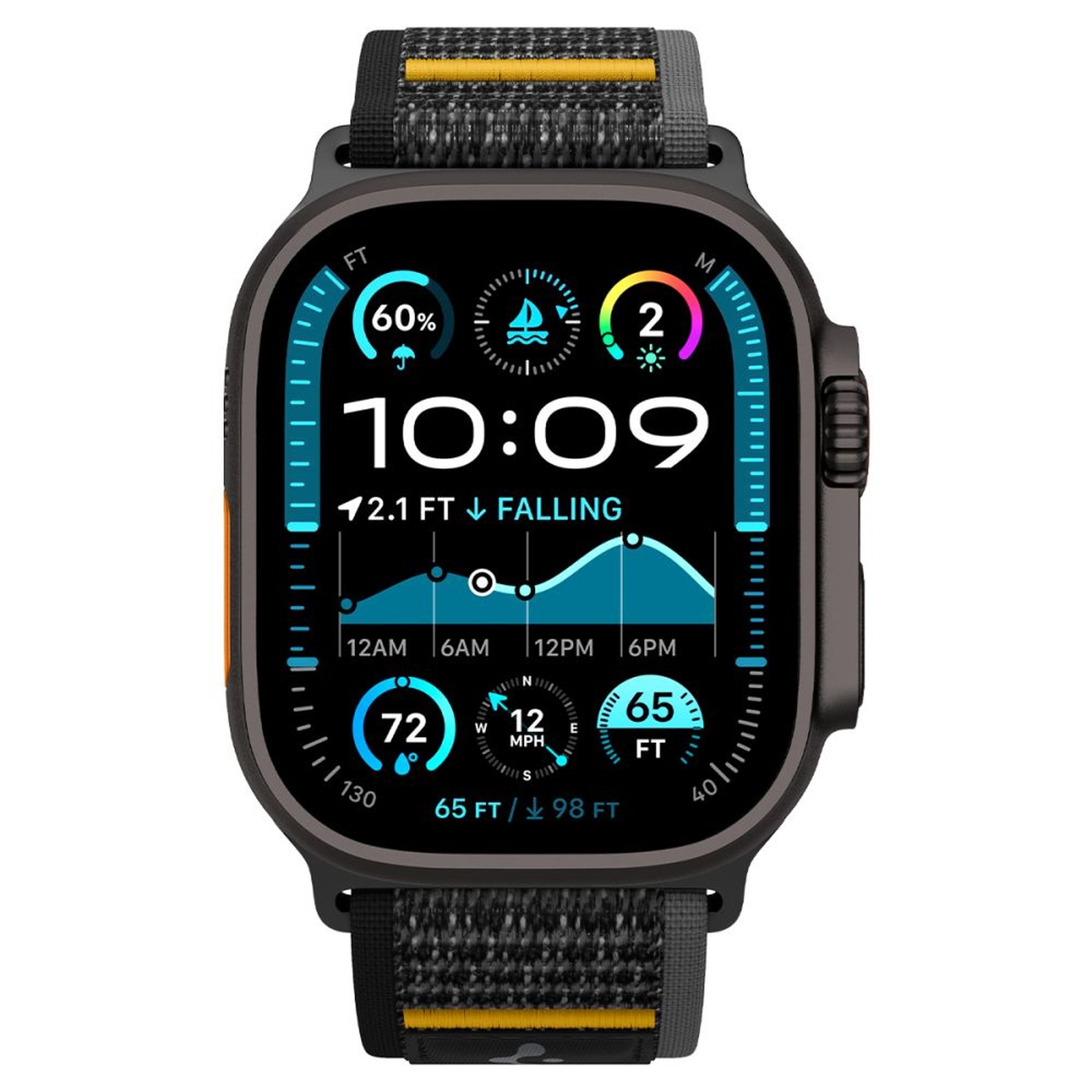 Dirželis "apple Watch" 44 / 45 / 46 / 49 Mm "athlex Air" - Juodas