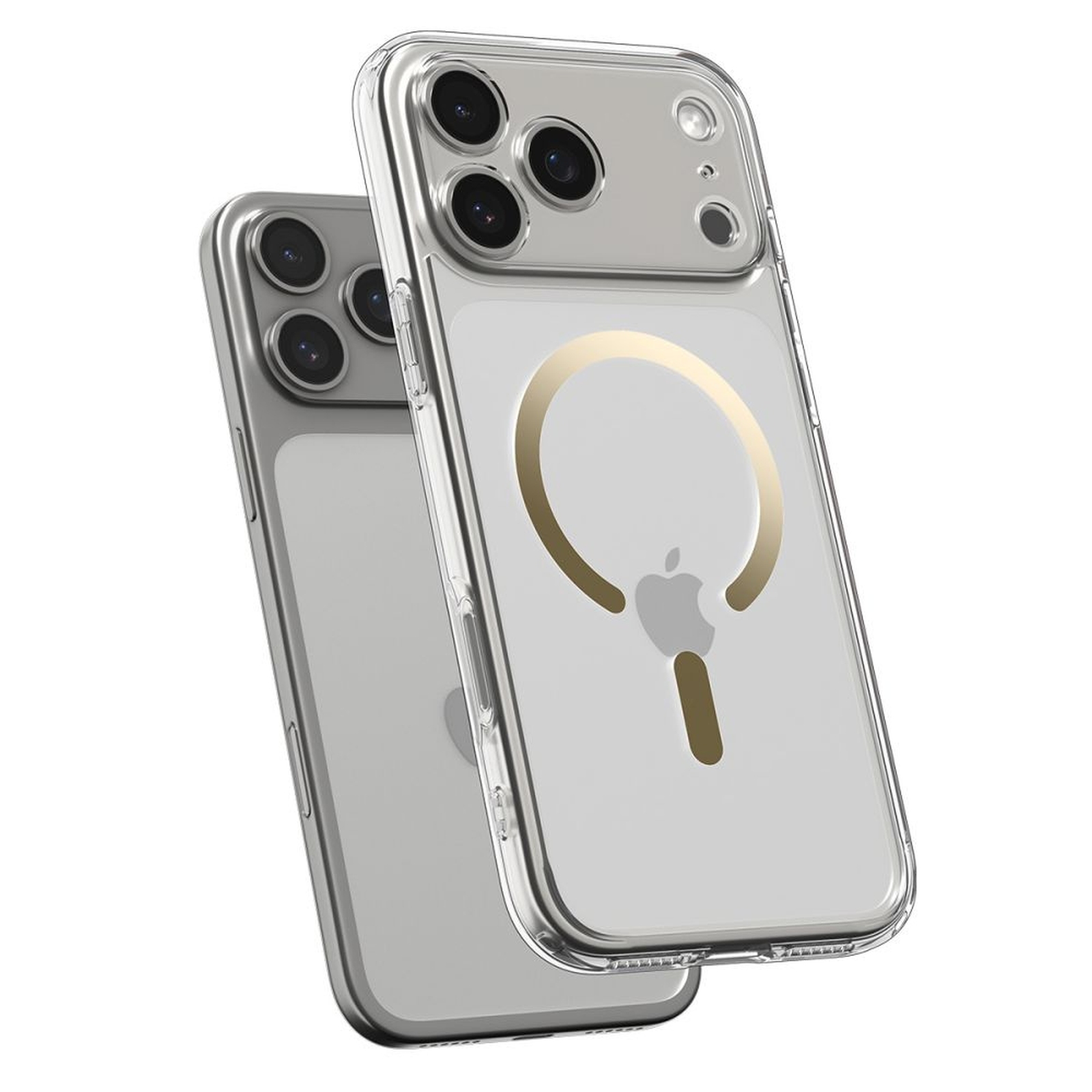 Dėklas "iphone 17 Pro Max Ultra Hybrid Magsafe" - Skaidrus Auksinis
