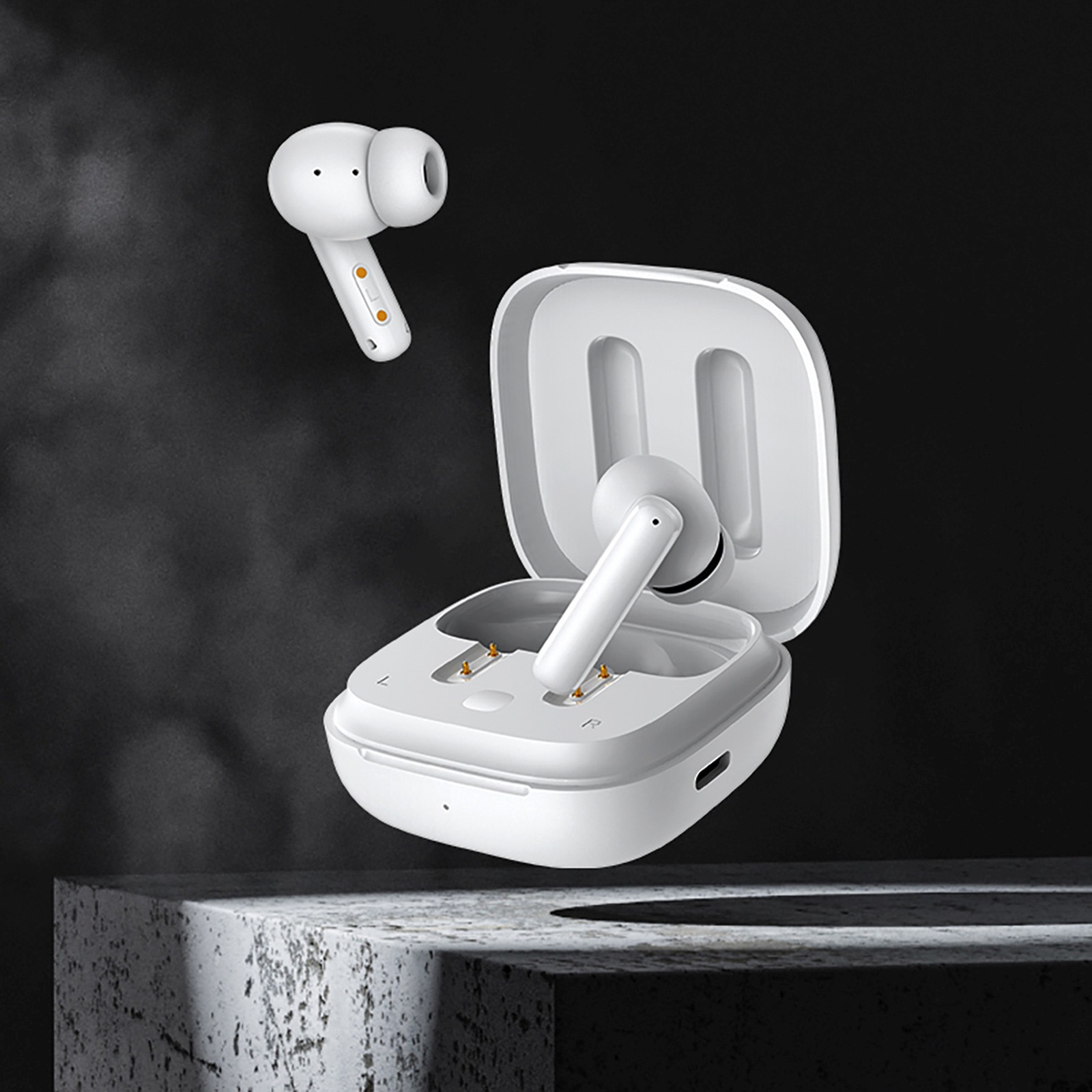 Belaidės Ausinės į Ausis T13 Anc Ipx5 "bluetooth" - Baltos Spalvos