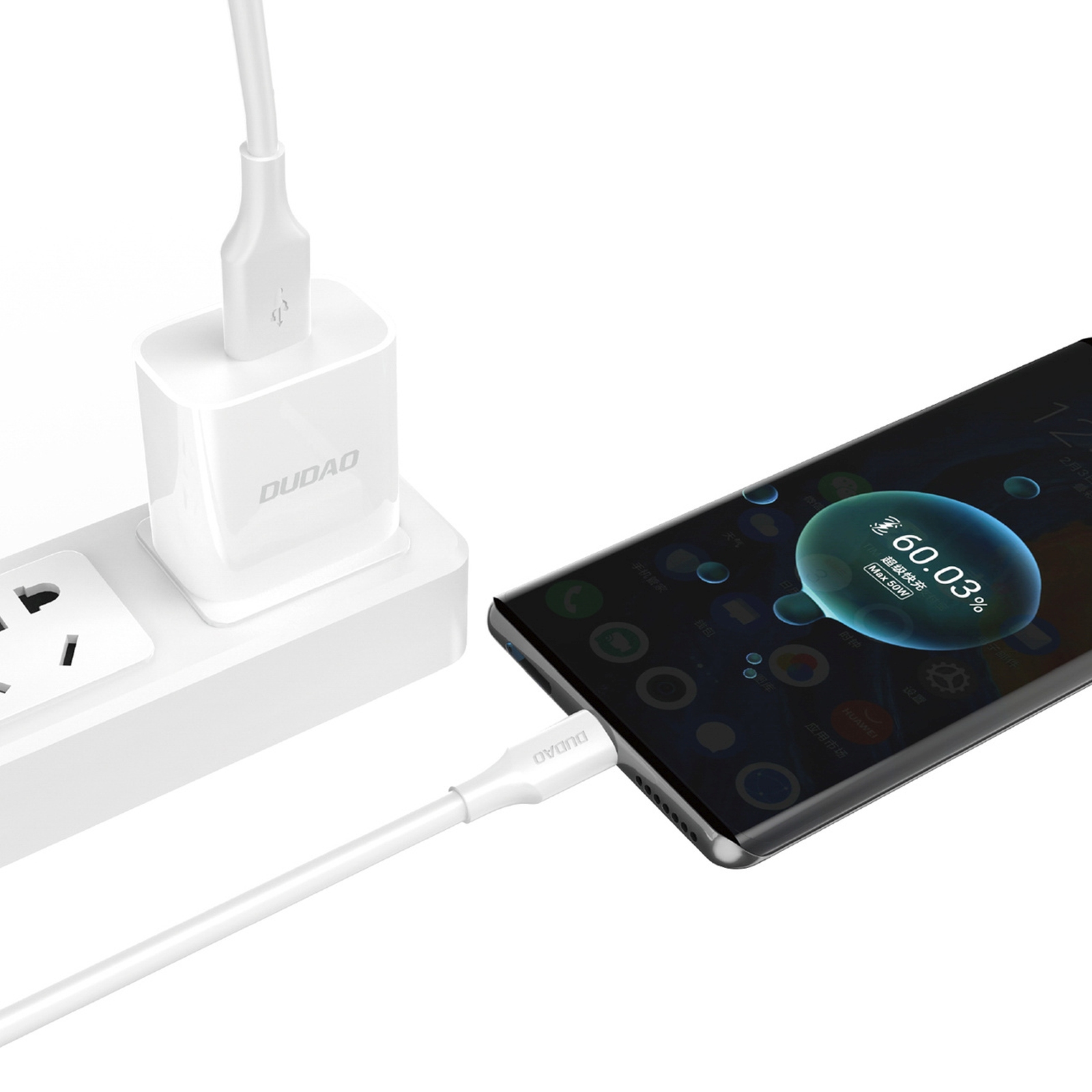 Kabelis Usb-a - Micro Usb 6a 1,2 M - Baltas