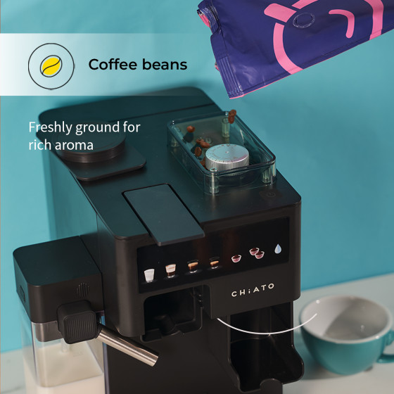 CHiATO coffeePLAY 5-in-1 kavos aparatas, naudotas-atnaujintas – juodas