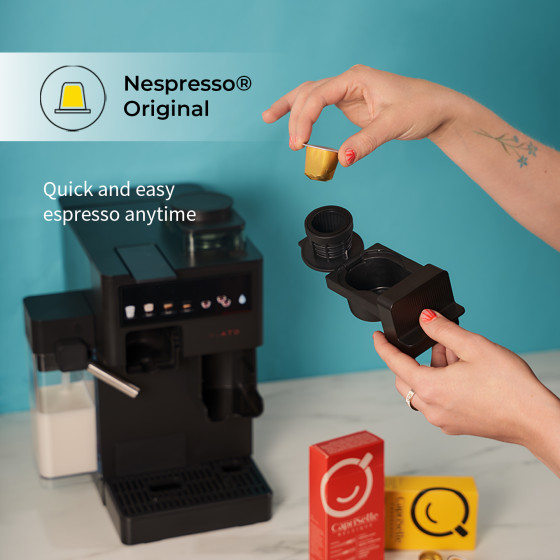 CHiATO coffeePLAY 5-in-1 kavos aparatas, naudotas-atnaujintas – juodas
