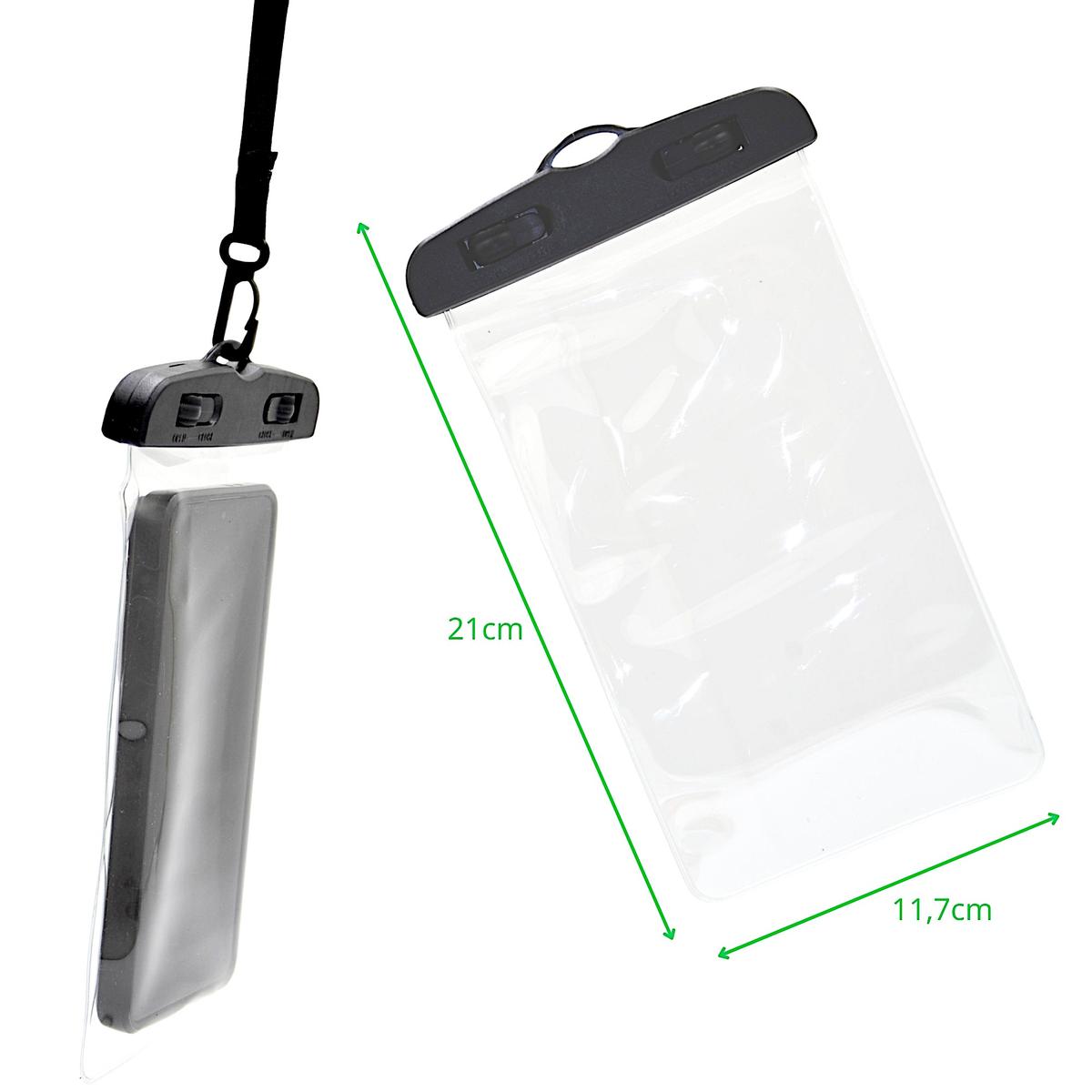 Vandeniui Atsparus Telefono Dėklas 11x21cm Pvc Juodas Grundig