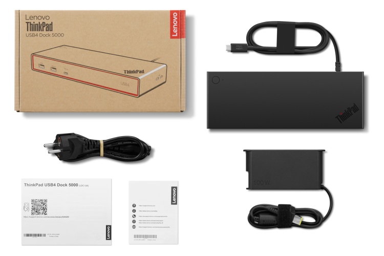 Lenovo ThinkPad USB4 Dock 5000 (40BF0100EU) Jungčių stotelė, Eclipse Black