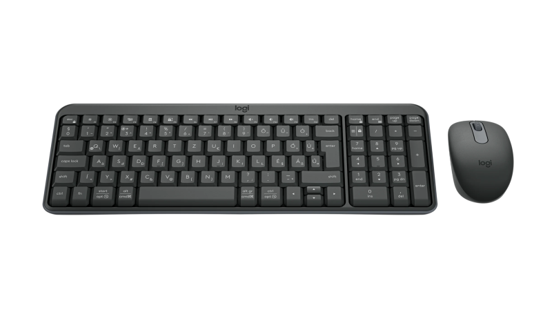 Logitech MK250 Compact Combo Belaidė klaviatūra + Pelė, Bluetooth, US Int, Graphite