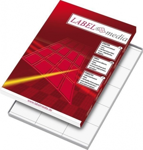 Lipnios etiketės LabelMedia, A4, baltos, 52.5x29.7 mm, (40) (100) 0707-763