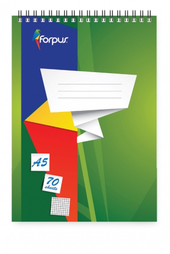 Bloknotas su spirale Forpus, A5/70, langeliais