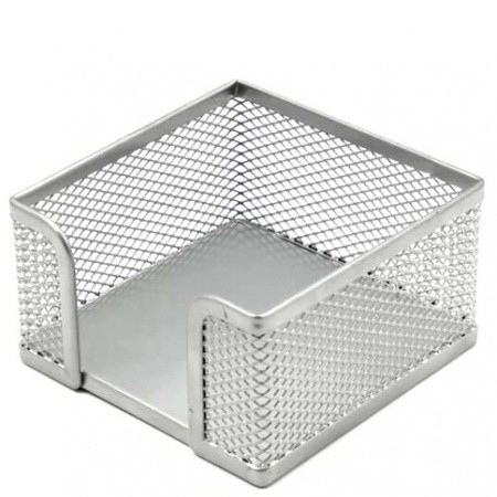 Dėžutė lapeliams Forpus, 9.5x9.5cm, sidabrinė, perforuoto metalo 1005-007
