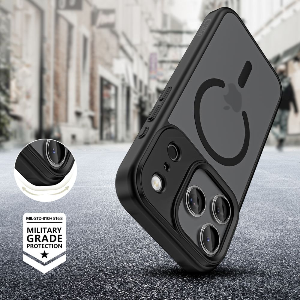 Dėklas "iphone 17 Pro Magmat Xt" 4 Komplektų "magsafe" - Matinės Juodos Spalvos
