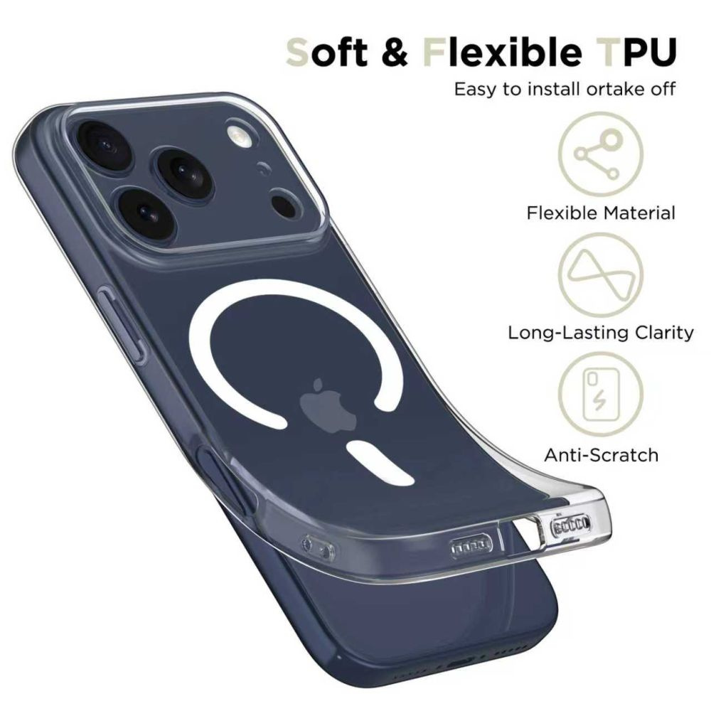 Apsauginis Dėklas "iphone 17 Pro Max Flexair Magsafe" - Skaidrus
