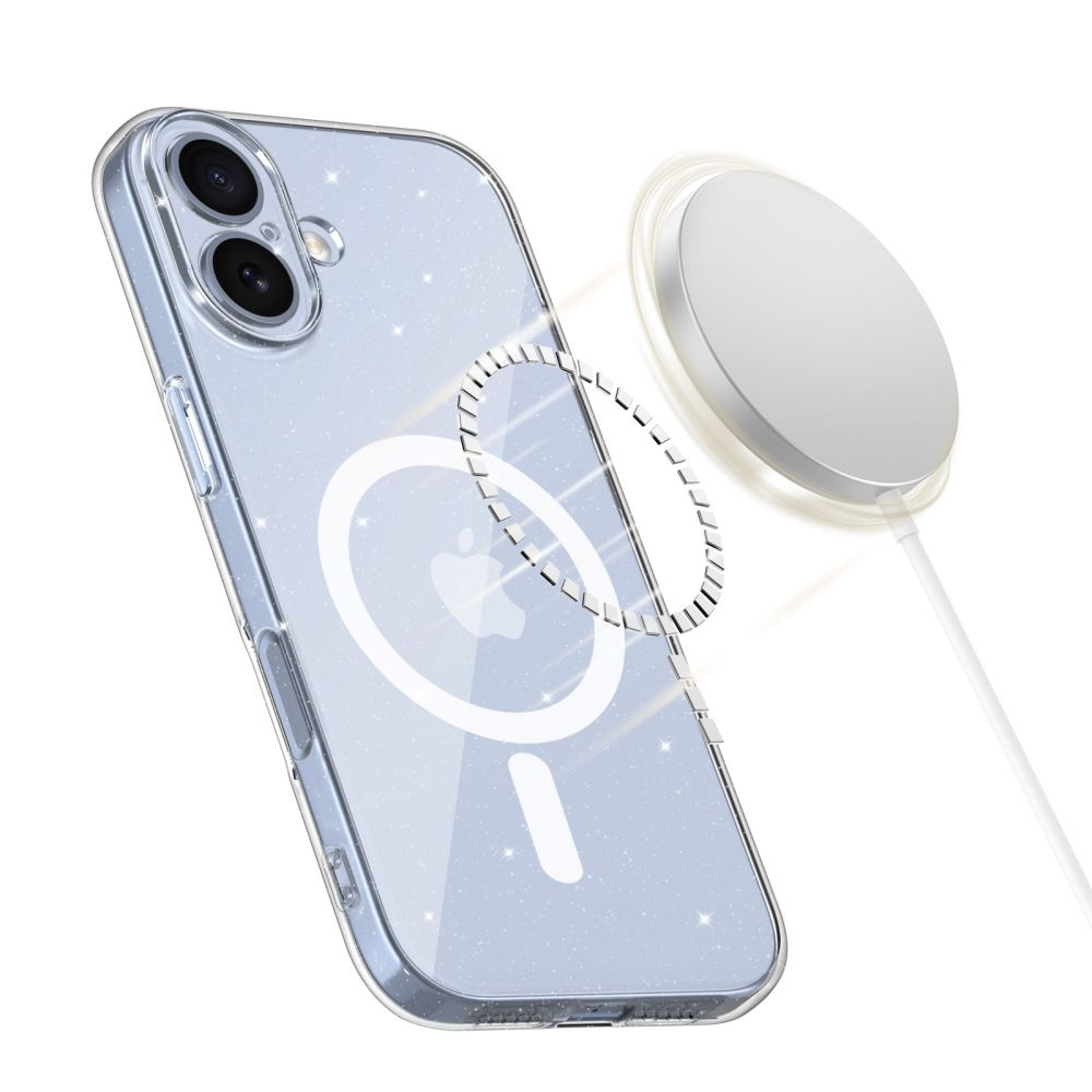 Apsauginis Dėklas "iphone 17 Flexair Magsafe" - Skaidrus Brokatas