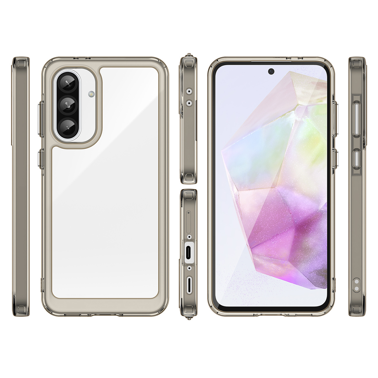 Dėklas Su Lanksčiu Rėmeliu, Skirtas "samsung Galaxy A26", "outer Space Case" - Skaidrus, Juodas