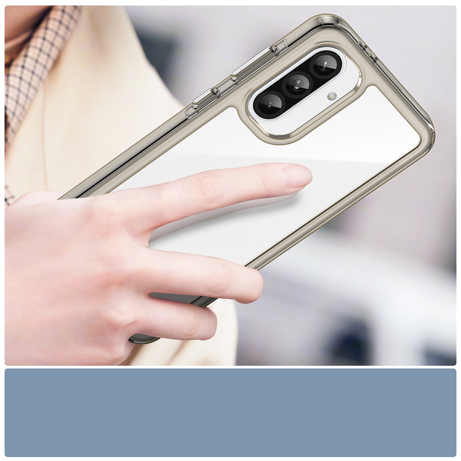 Dėklas Su Lanksčiu Rėmeliu, Skirtas "samsung Galaxy A26", "outer Space Case" - Skaidrus, Juodas