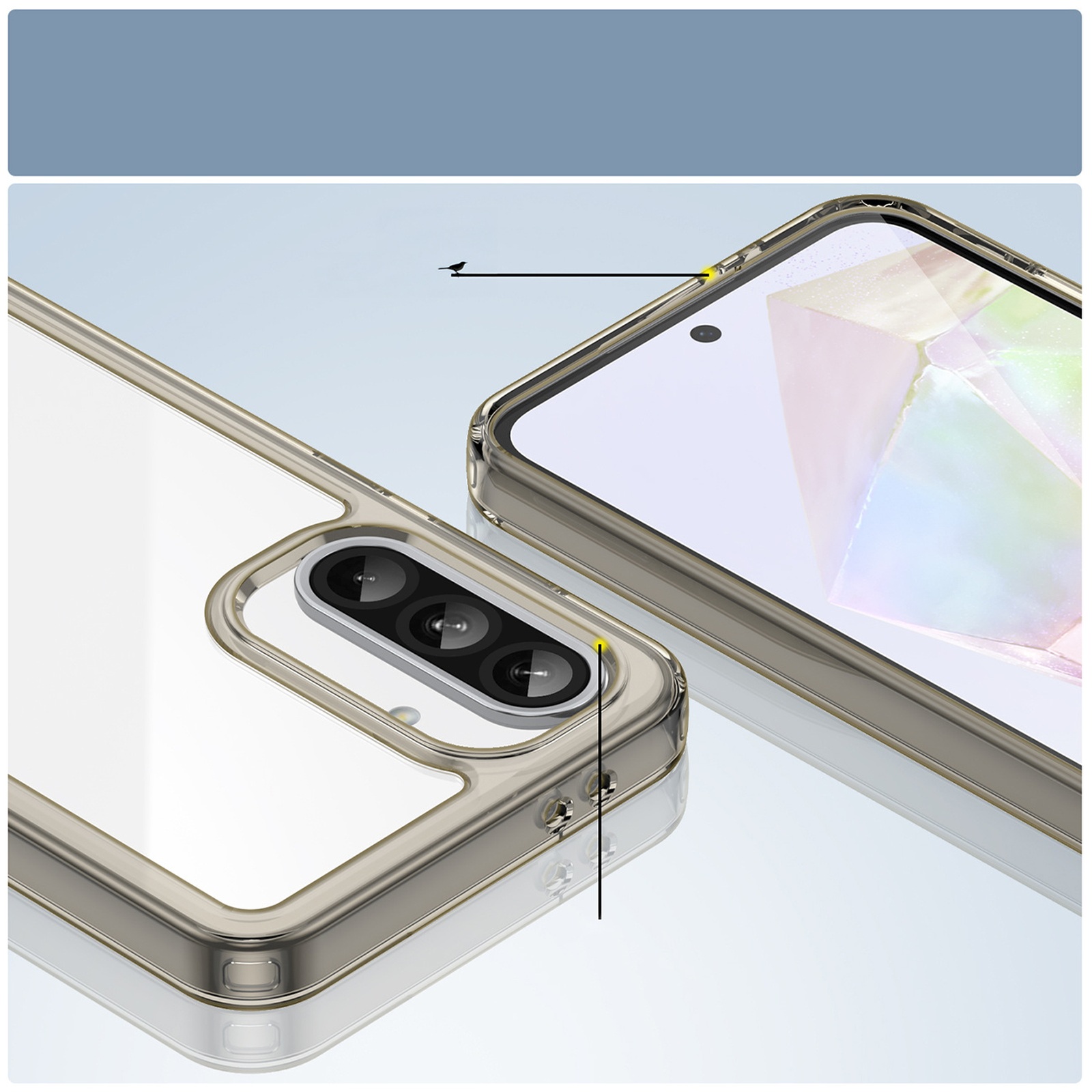 Dėklas Su Lanksčiu Rėmeliu, Skirtas "samsung Galaxy A26", "outer Space Case" - Skaidrus, Juodas