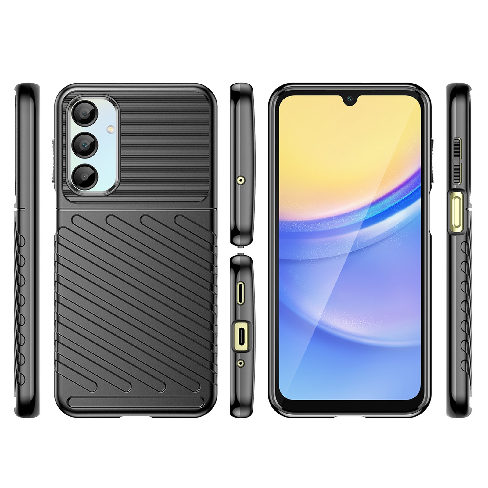 Silikoninis šarvuotas Dėklas "samsung Galaxy A26 Thunder Case" - Juodas