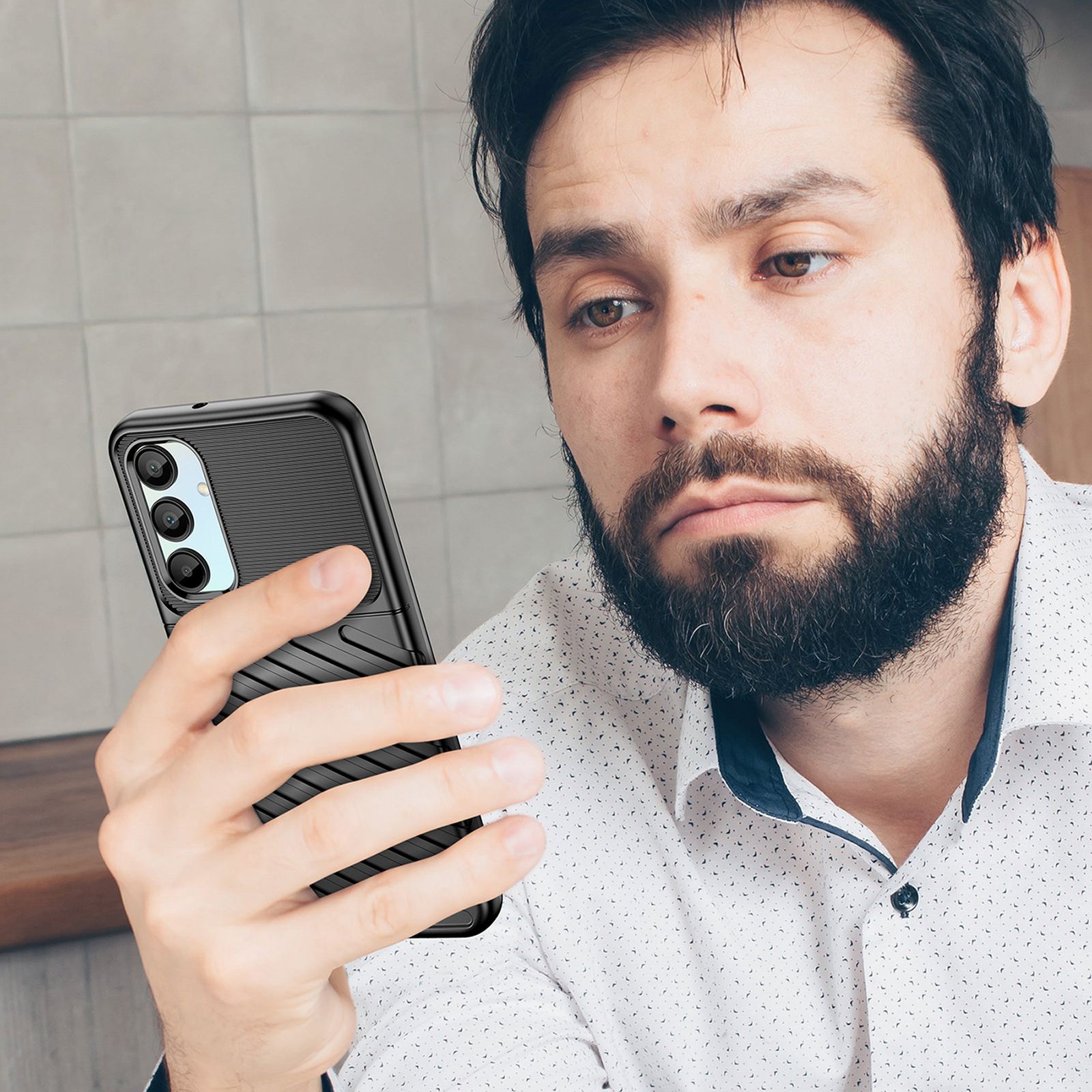 Silikoninis šarvuotas Dėklas "samsung Galaxy A26 Thunder Case" - Juodas