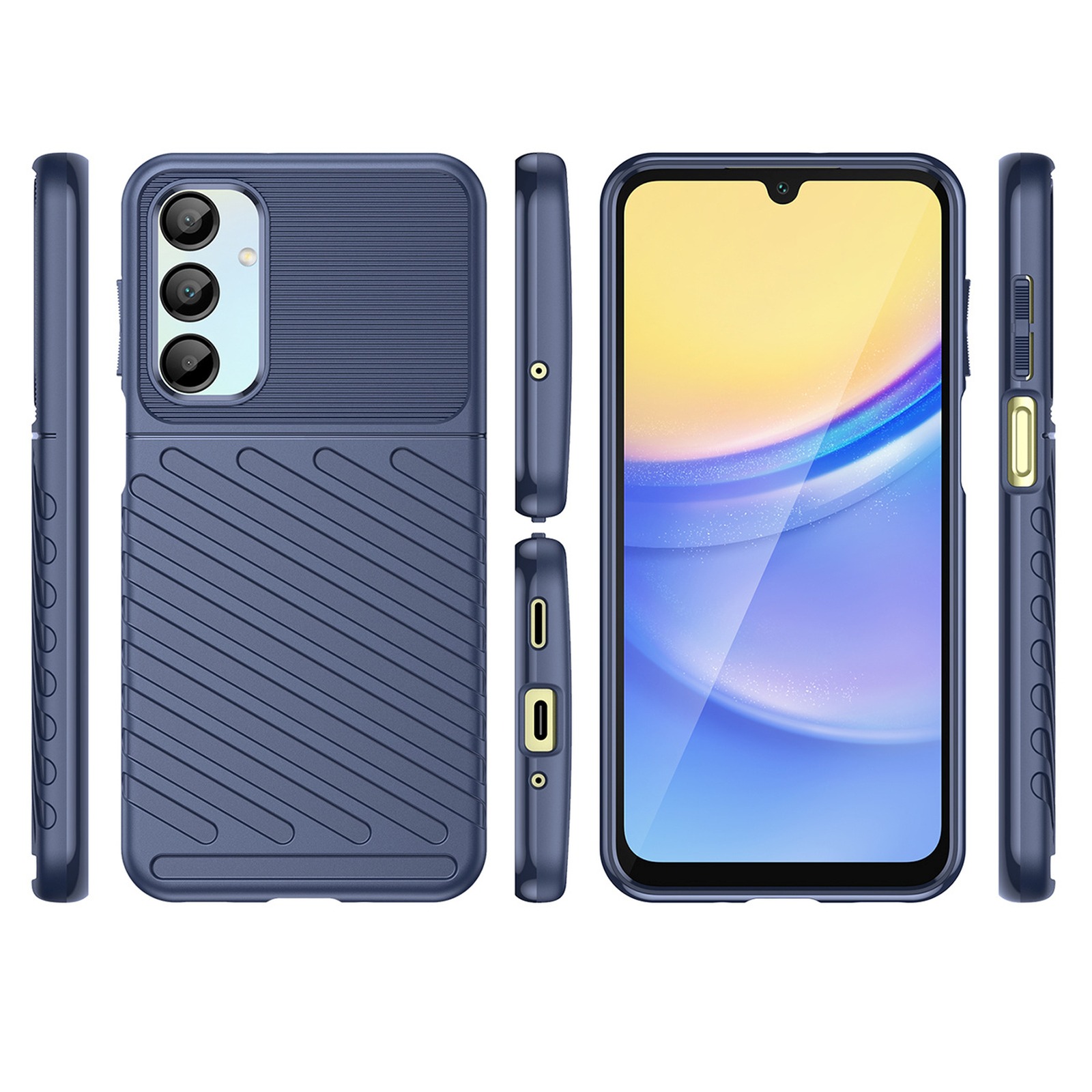 Silikoninis šarvuotas Dėklas "samsung Galaxy A26 Thunder Case" - Mėlynas