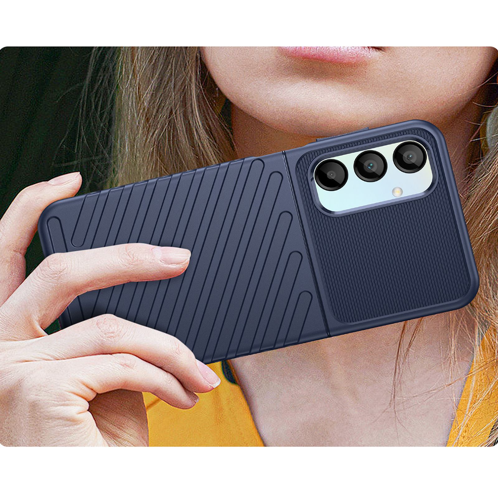 Silikoninis šarvuotas Dėklas "samsung Galaxy A26 Thunder Case" - Mėlynas