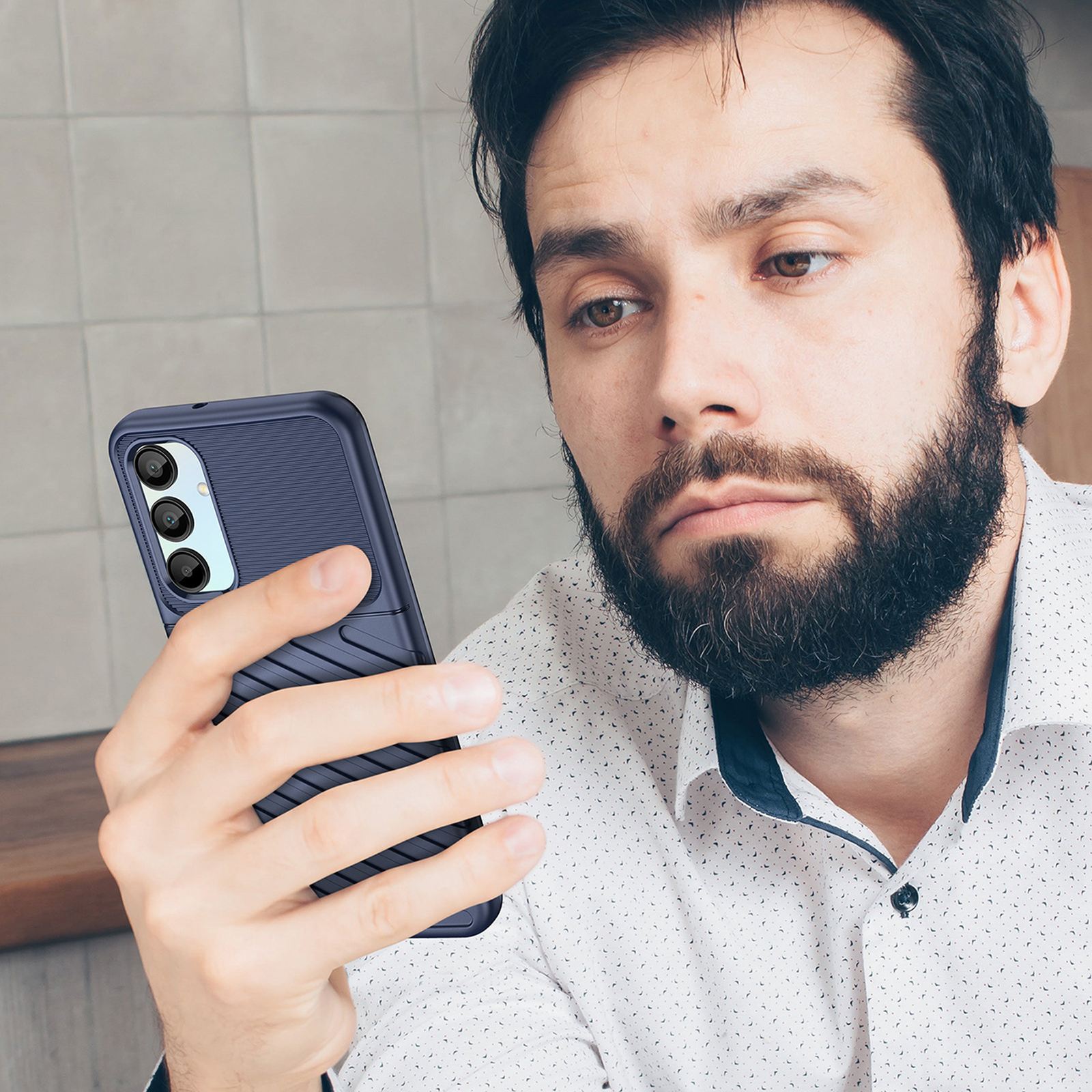 Silikoninis šarvuotas Dėklas "samsung Galaxy A26 Thunder Case" - Mėlynas