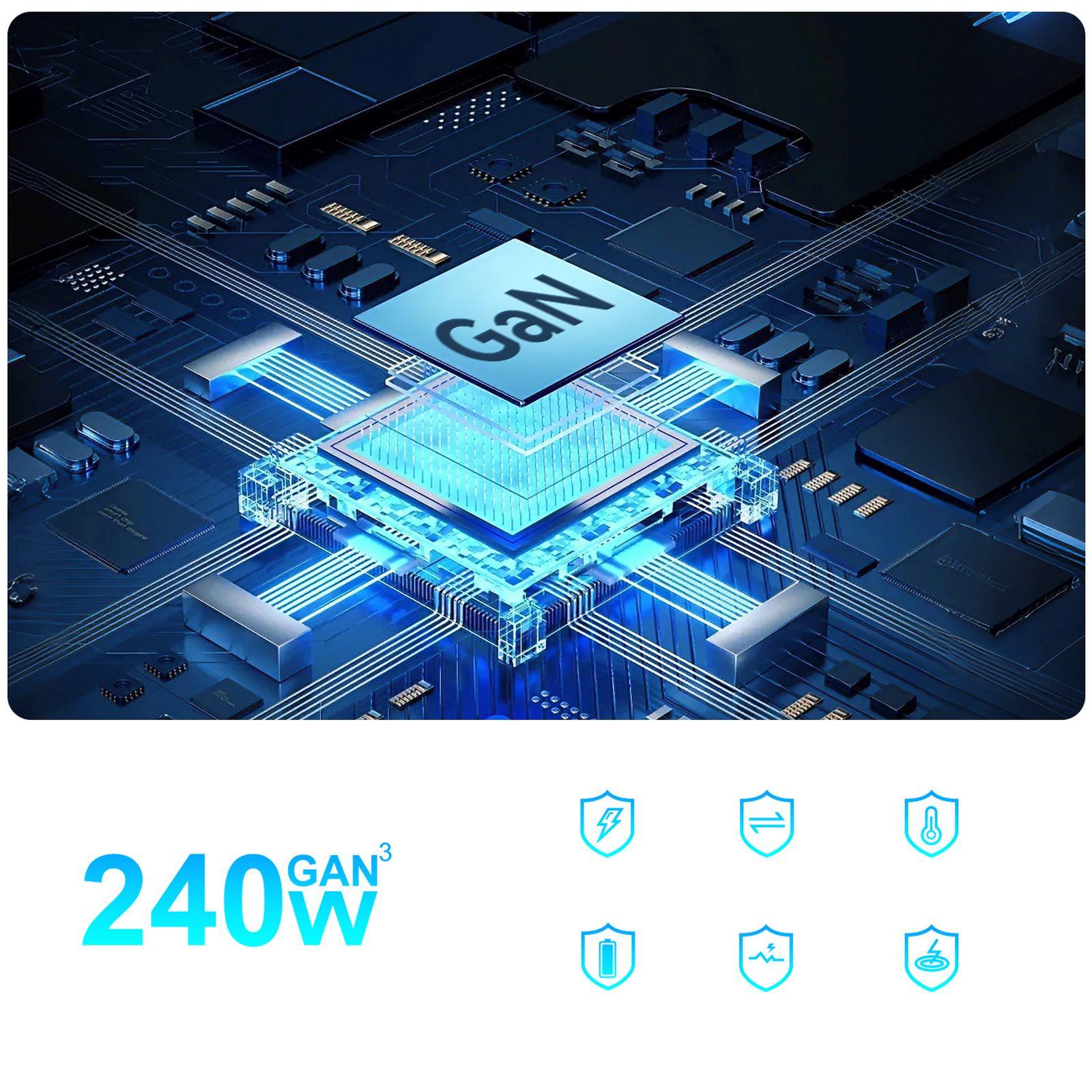 Stalinė įkrovimo Stotelė 4x Usb-a 4x Usb-c Gan Qc3 240w - Juoda