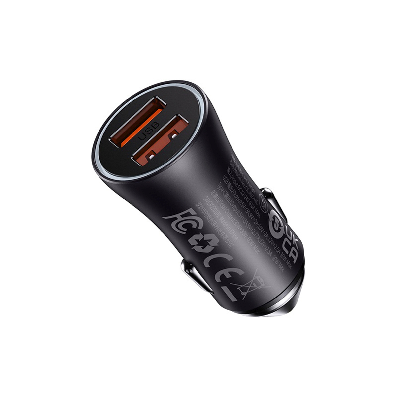 Automobilinis įkroviklis 2x Usb-a 60w - Tamsiai Pilkas