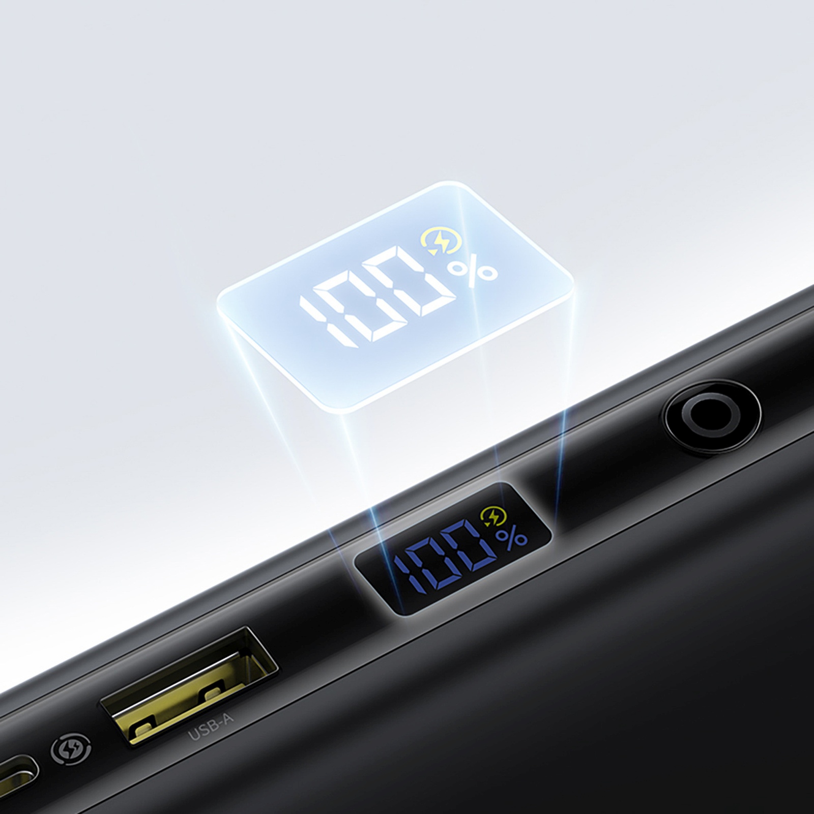 Powerbank 20000 Mah 100 W Su Ekranu Ir Integruotu Usb-c Kabeliu - Juodas