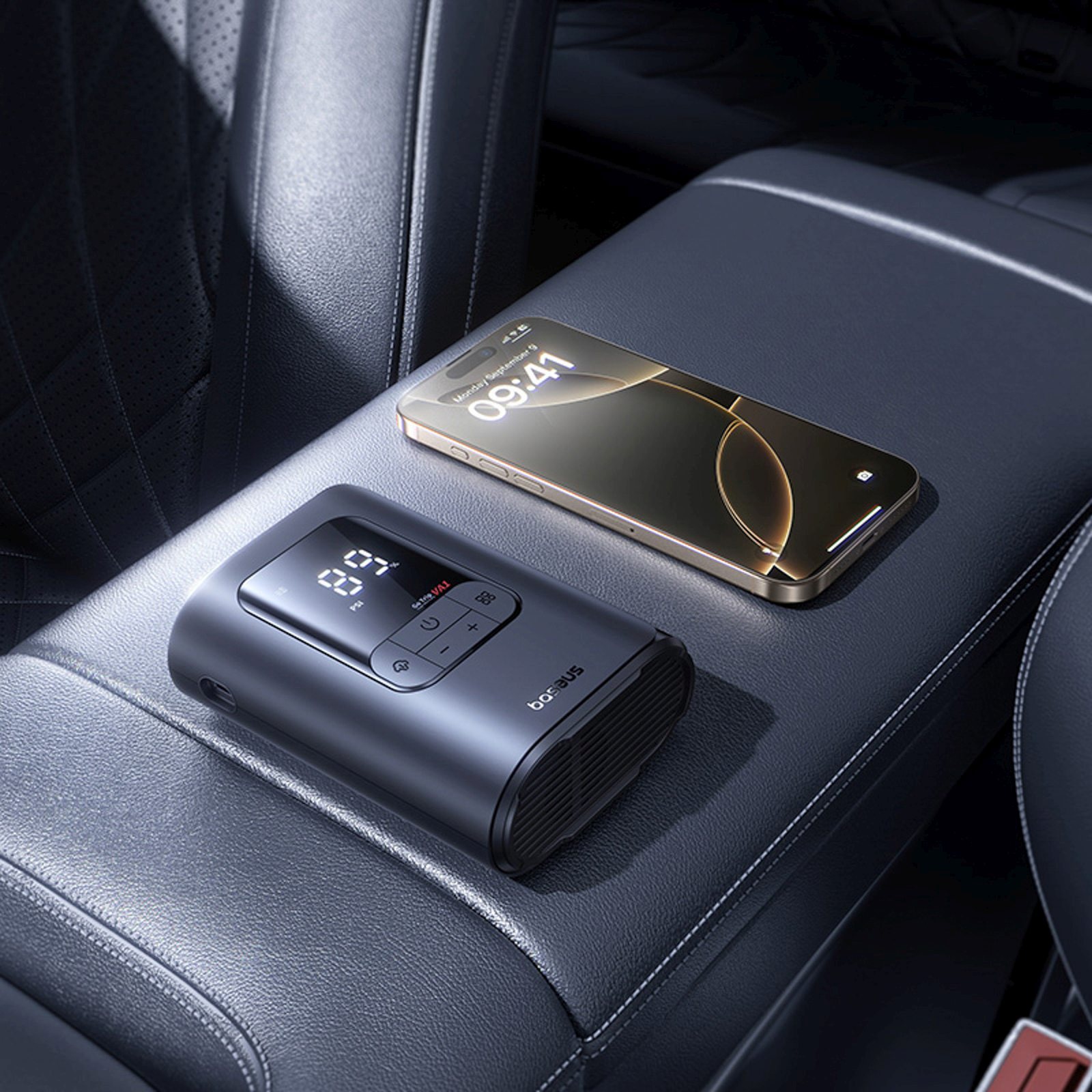 Automobilinis Kompresorinis Siurblys 150 Psi Su 12 Voltų Maitinimo šaltiniu - Tamsiai Pilkas